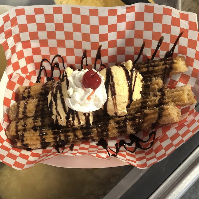 Plate of 4 Churros with Ice Cream