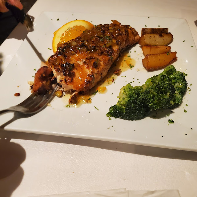 Pistachio Encrusted Grand Manier Pésame Glazed Salmon