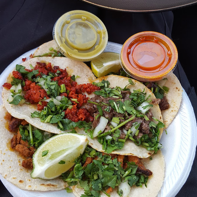 Chorizo Pastor and Azada Tacos