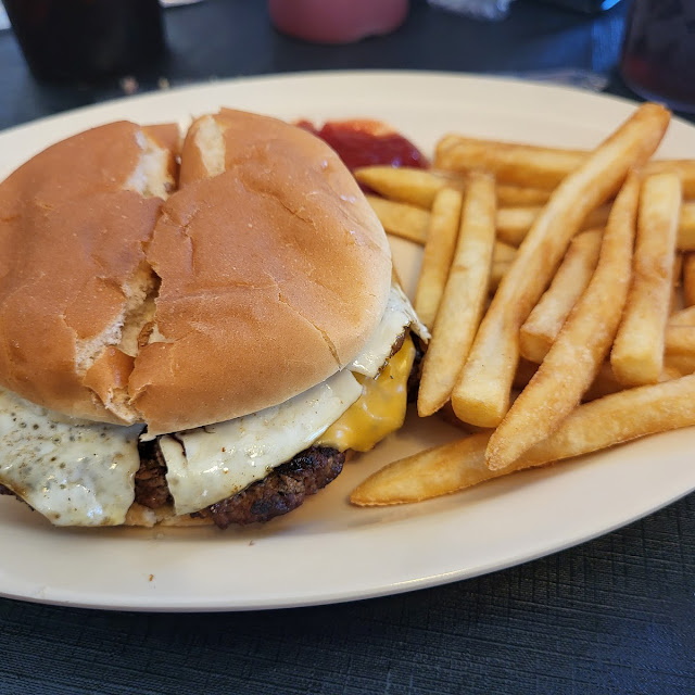 Bacon Cheeseburger with Fried Egg -Special for the Day