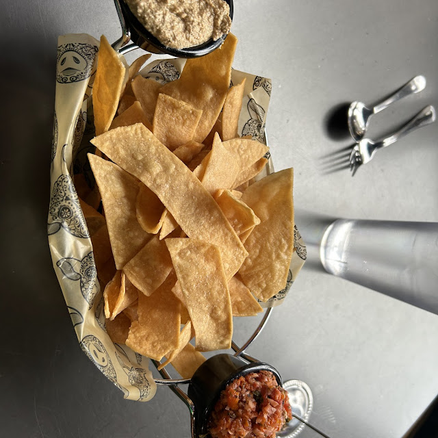 Fresh Tortilla Chips with House Made Salsa and Sikil Pak