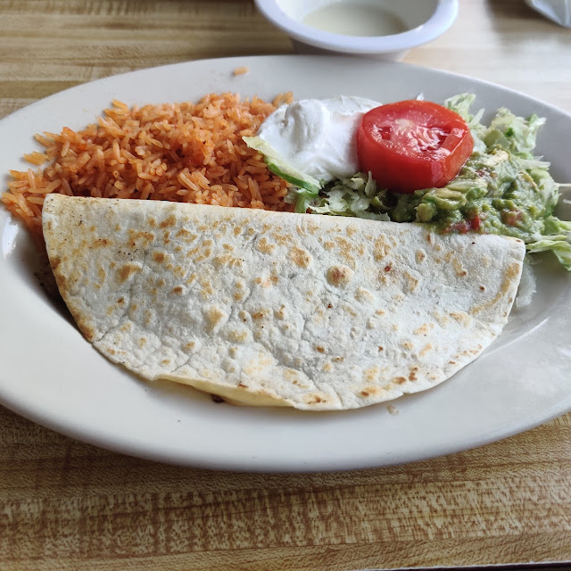Quesadilla and Rice