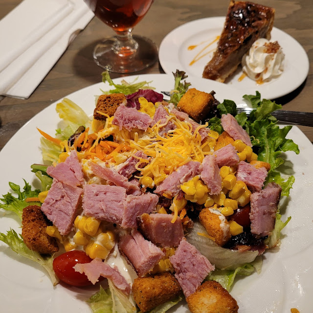 Salad Bar Topped with Glazed Ham