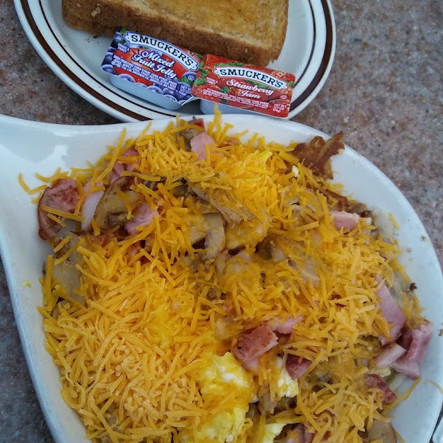 Mushroom Ham and Cheese Skillet