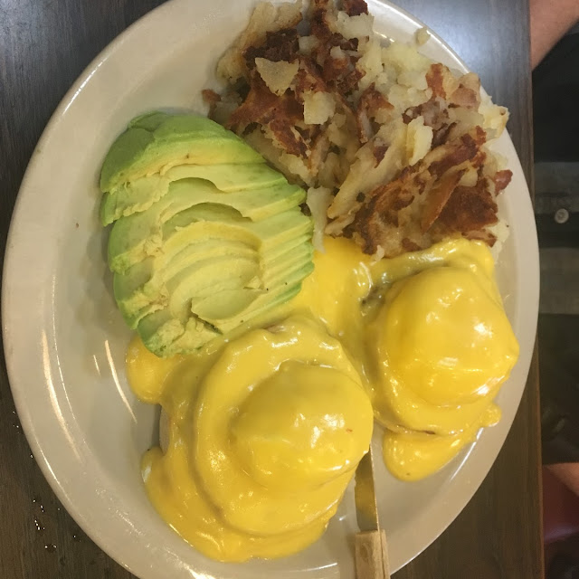 Eggs Benedict with Avocado and Country Potatoes