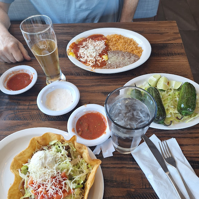 Steak Fajita Taco Salad & Huevos Rancheros