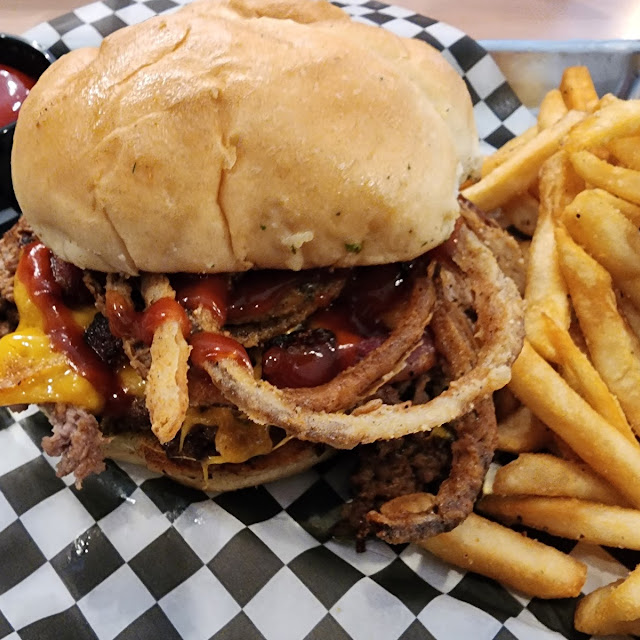 Steak House Burger and Fries