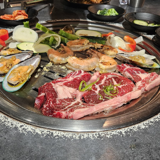 Galbi and Garlic Butter Shimp