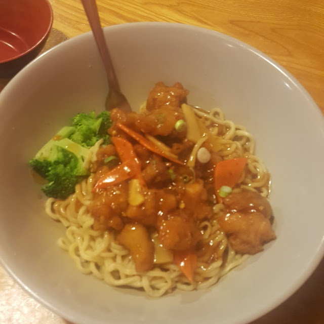 Orange Chicken over Noodles