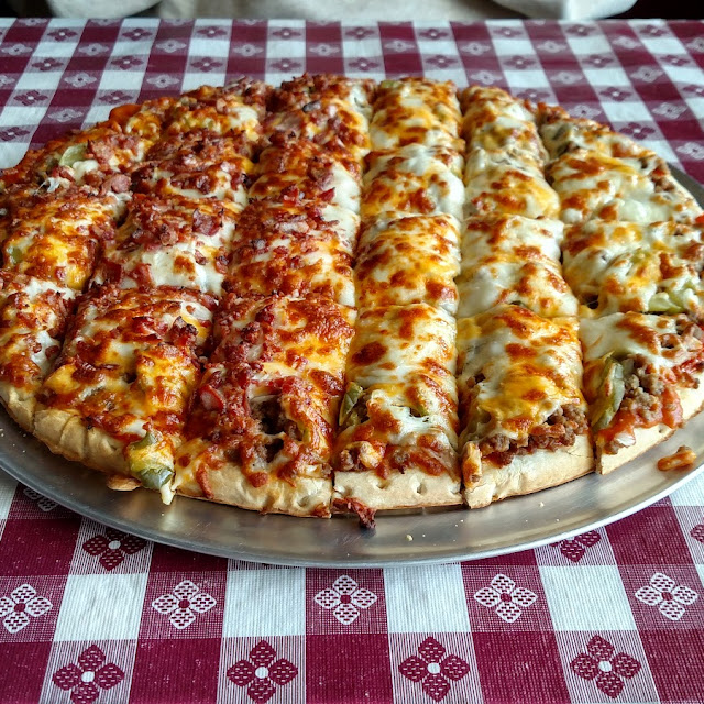 Cheeseburger Pizza Half with Bacon