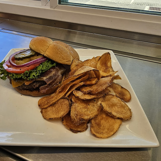 Bacon Cheese Burgw with Duck Truck Chips