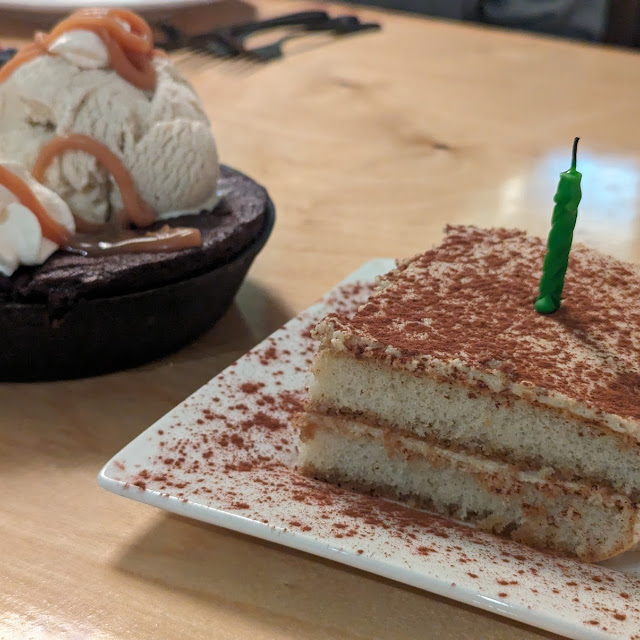 Brownie Sundae and Tiramisu Cake