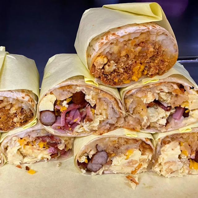 Sausage & Ham Breakfast Burritos