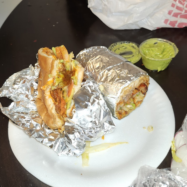Torta Al Pastor and Burrito Al Pastor
