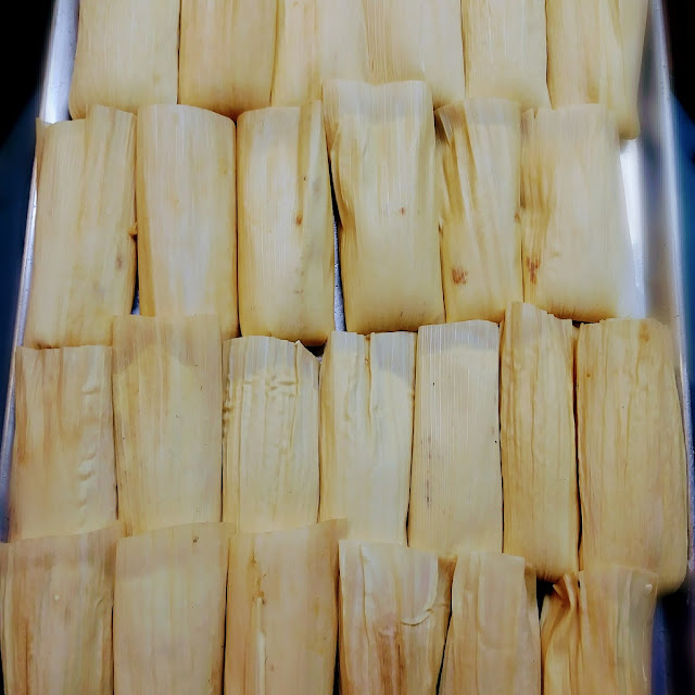 Tamales 3 with Chicken Shredded Cheese & Enchilada Sauce