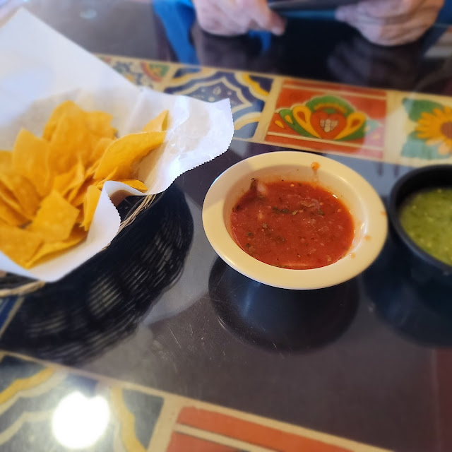 Red and Green Salsa with Chips