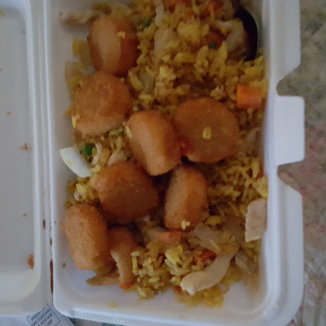 Fried Scallops with Chicken Fried Rice
