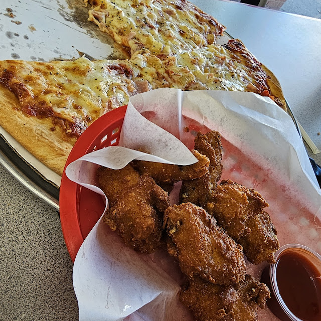 Hawaiian Pizza and Chicken Wings