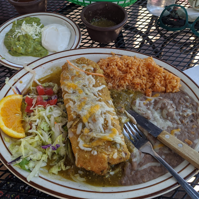 Shredded Beef Chimichanga with Salsa Verde