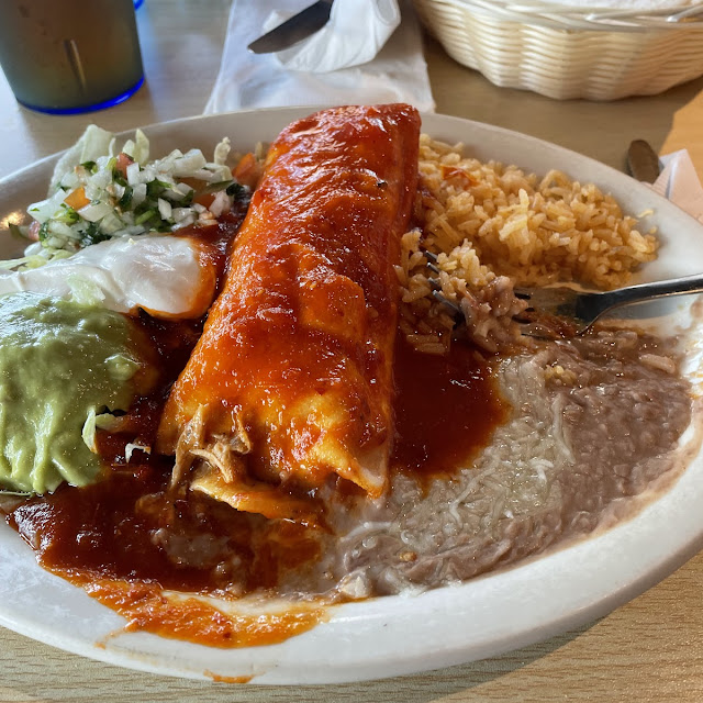 Chimichanga with Red Sauce