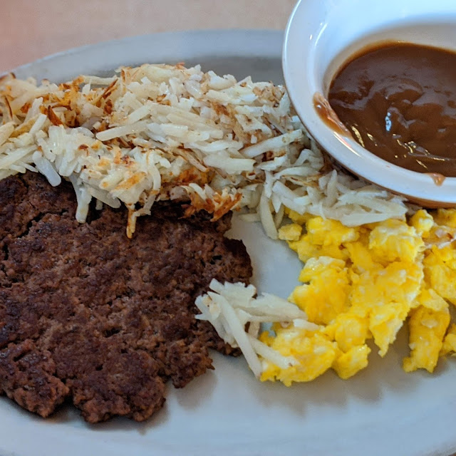 Chopped Sirloin and Two Eggs with Gravy