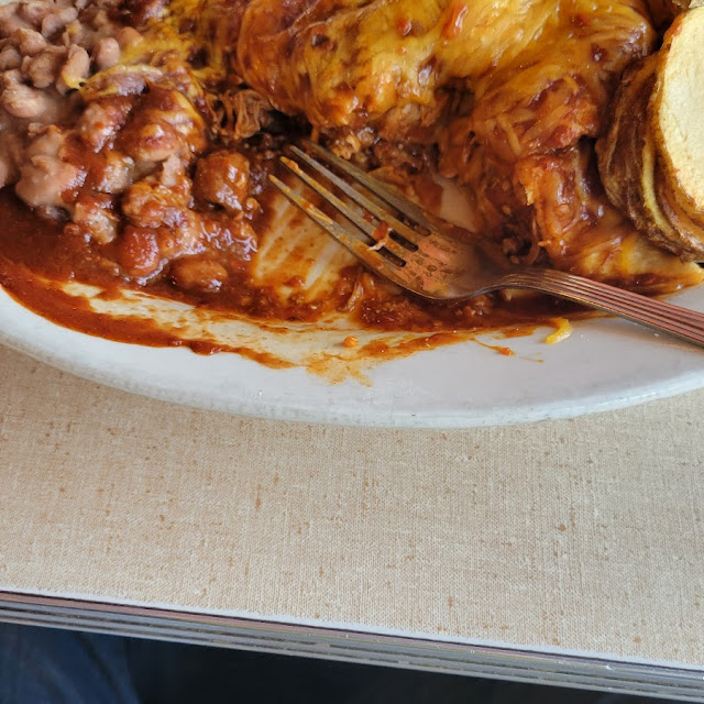 Carne Adovada Stuffed Sopaipilla Plate