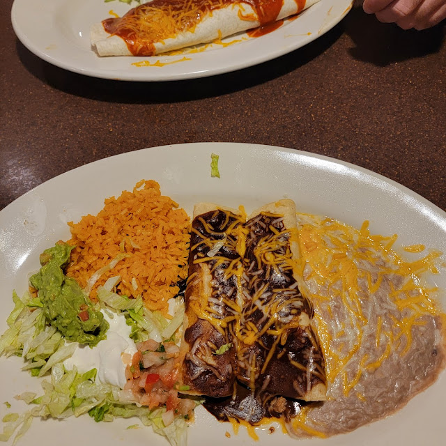 Refried Beans Rice and Salad Plate