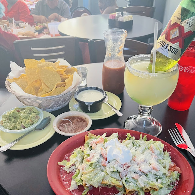 Cheese Enchilada and a Guacamole Tostada