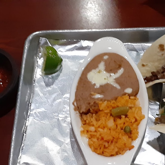 Steak Street Tacos Beans Rice Chips & Salsa
