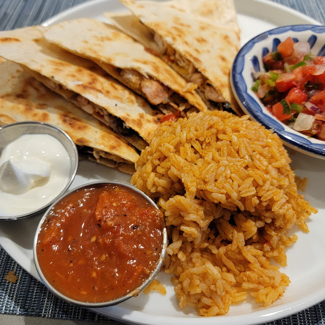 Chicken Quesadilla and Rice