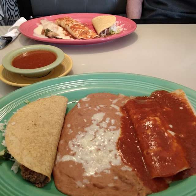 Cheese Enchilada Beef Taco Refried Beans