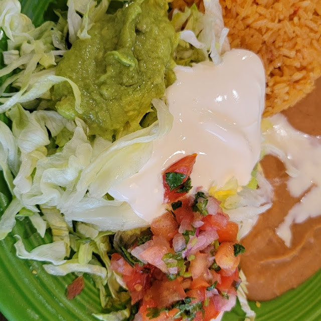Side Plate with Lettuce Beans Rice