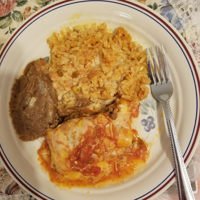 Wet Burrito with Beans and Rice or Beans