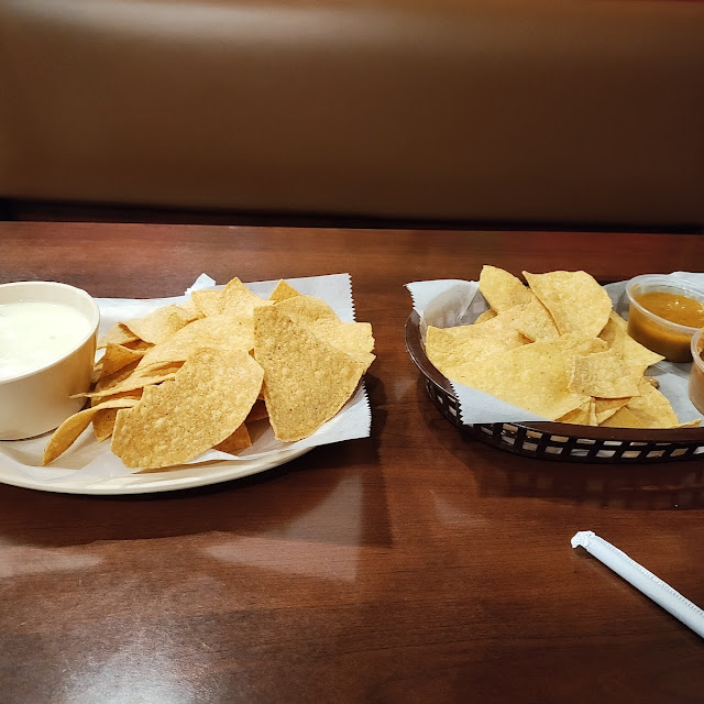 Chips and Salsa and Bean Dip