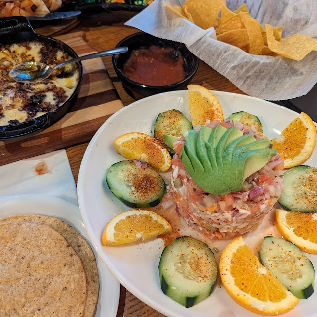Ceviche and Queso Fundido