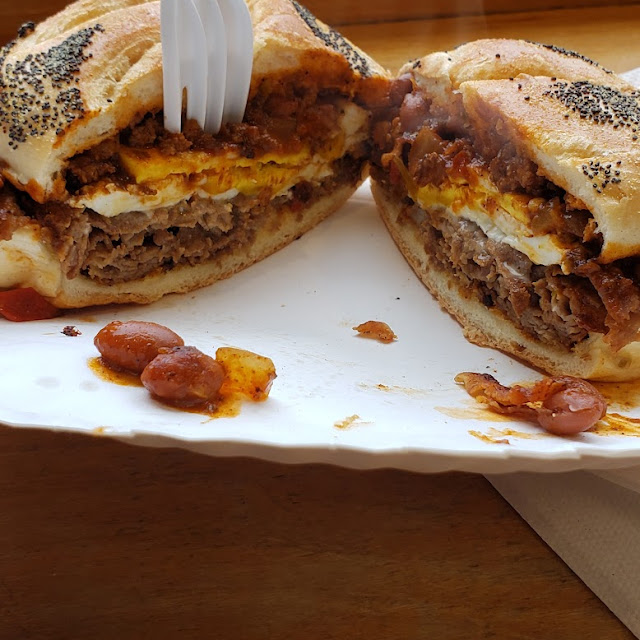 Steak Egg and Cheese with Chili Great Food Here