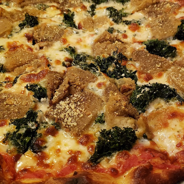 Eggplant and Spinach Pizza