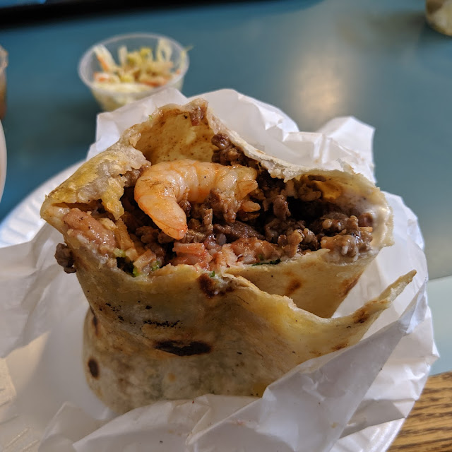 Shrimp and Asada Super Burrito