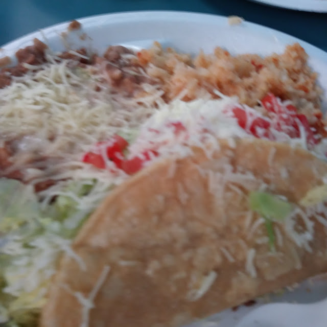 2 Steak Tacos with Rice and Beans