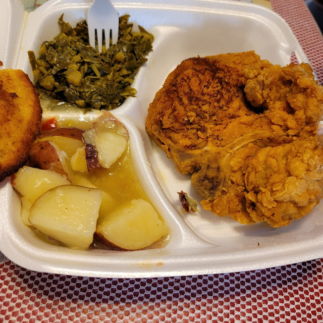 Fried Pork Chop Greens Potatoes
