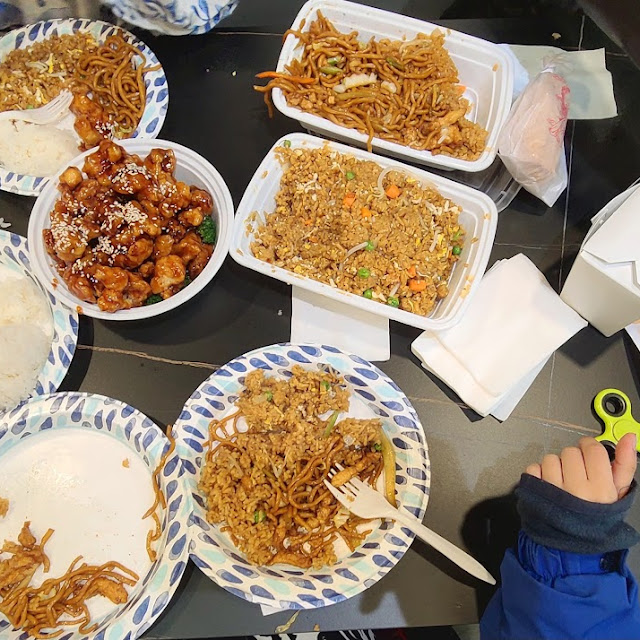 Egg Fried Rice and Lo Mein Noodles