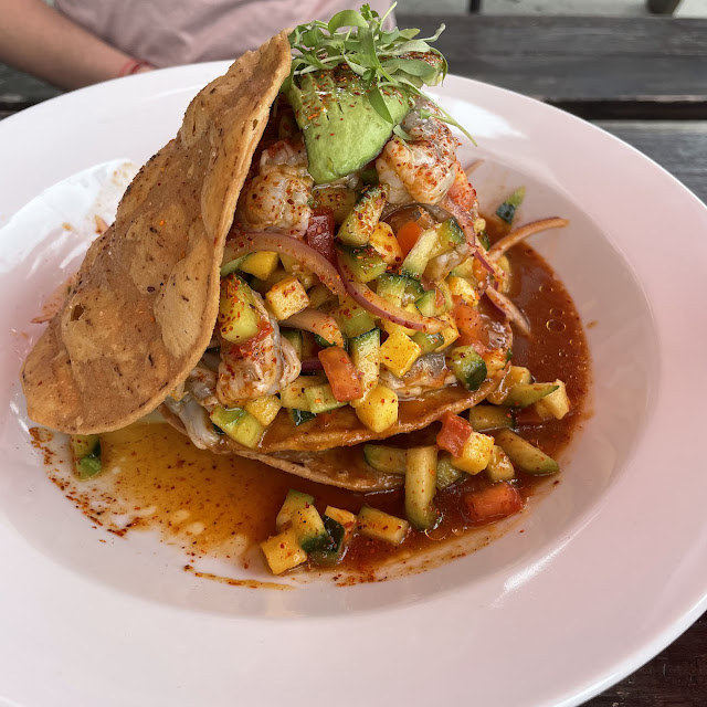 Seafood Ceviche Tostada with Avocado