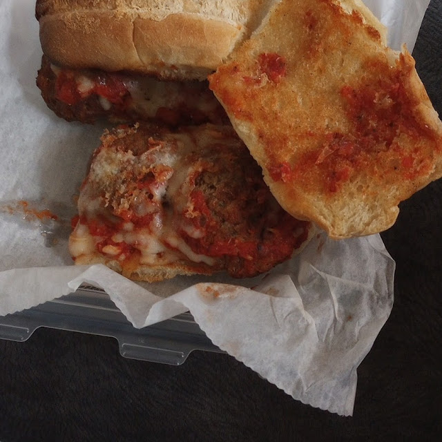 Meatball Parm Sub-Wheres the Sauce and Cheese Tiny Meatballs