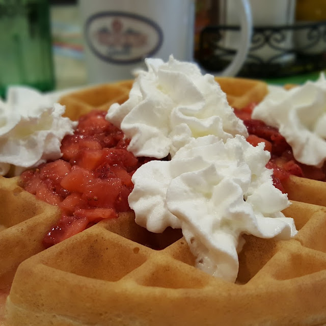Belgian Waffle with Strawberries