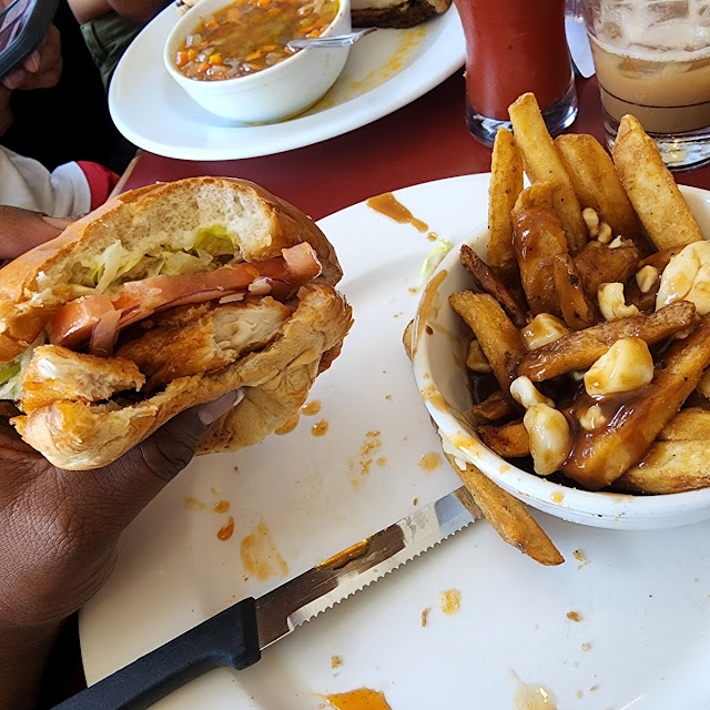 Siracha Burger with Poutine