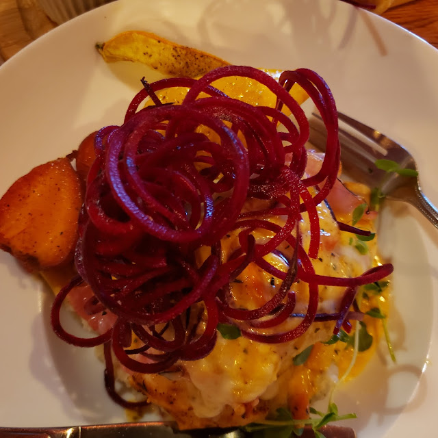 Raw Beets with Some Potato Garnish