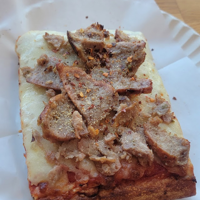 Sicilian Pizza Slice with Sausage