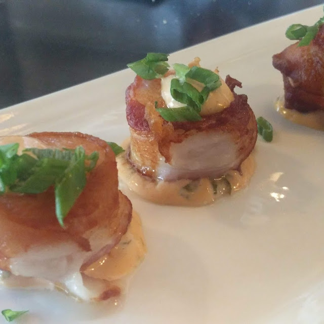 Bacon Wrapped Seared Scallops