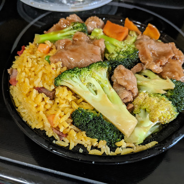 Pork and Broccoli Lunch Special with Pork Fried Rice