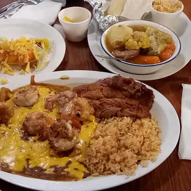 Enchilada Plate Top of Shrimp